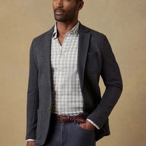 Faherty Inlet Knit Blazer Men's XXL Black Sky Melange